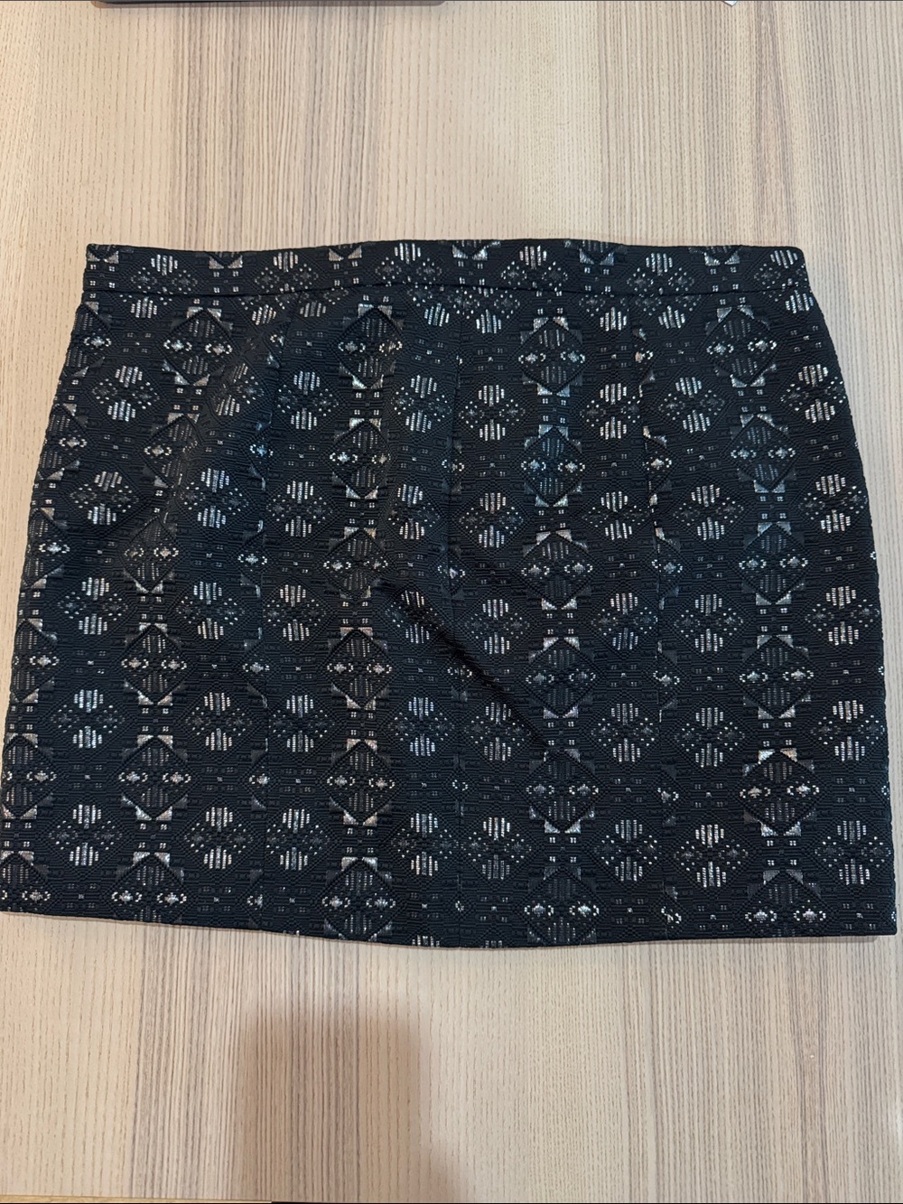 Maje Black Geometric Lace Mini Skirt